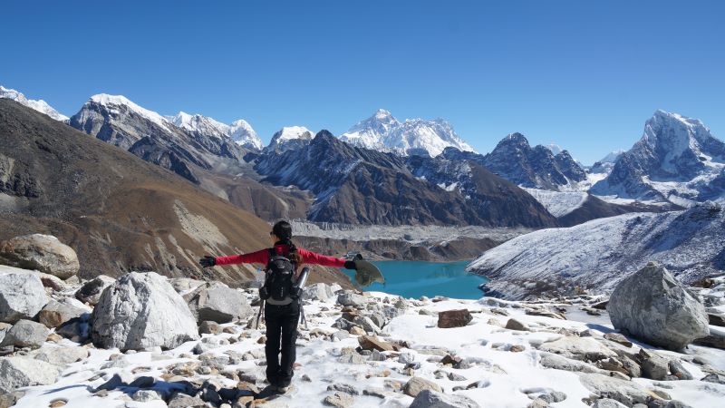 Gokyo Lakes with turquoise water and Everest mountain backdrop